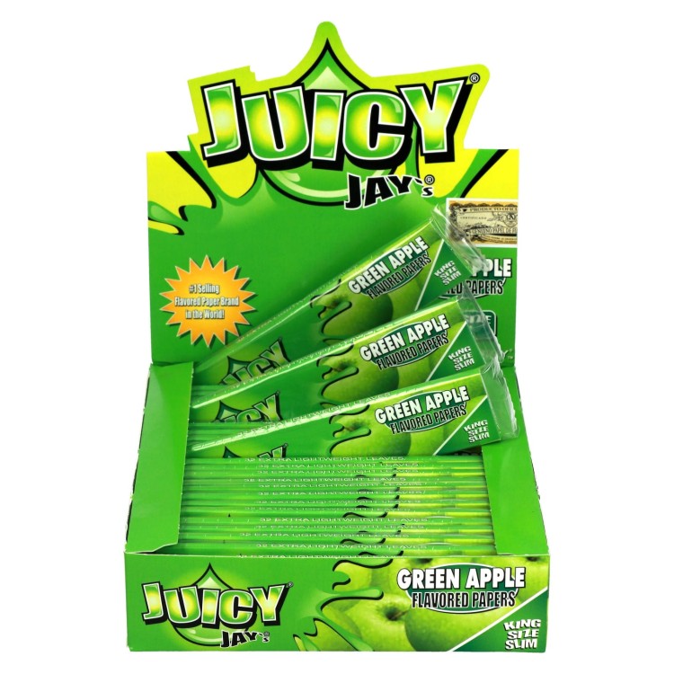 Juicy Jay's slim King size zielone jabłko.jpg
