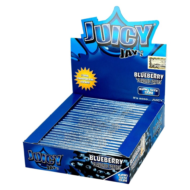 Bibułka Juicy Jay's slim King size blueberry box.jpg