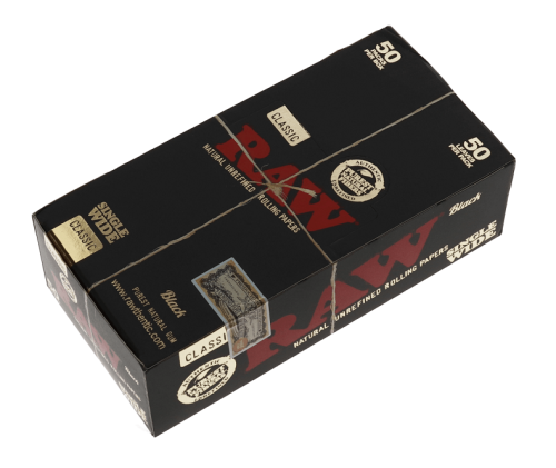 Bibułka RAW Black Single Wide Sinle Window BOX50